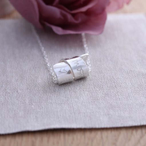 Sterling Silver Personalised Scroll Necklace