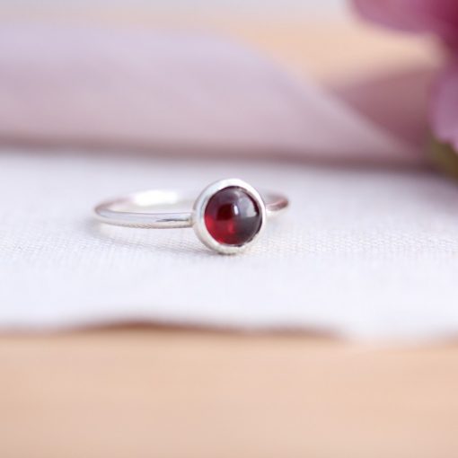 Sterling Silver 6mm Gemstone Stacking Ring - Image 9