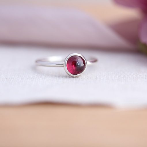 Sterling Silver 6mm Gemstone Stacking Ring - Image 4