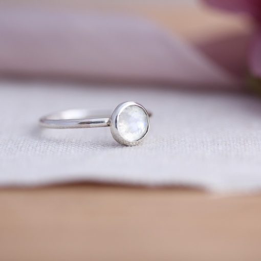 Sterling Silver 6mm Gemstone Stacking Ring - Image 3