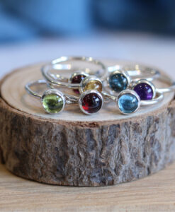 Sterling Silver 6mm Gemstone Stacking Ring