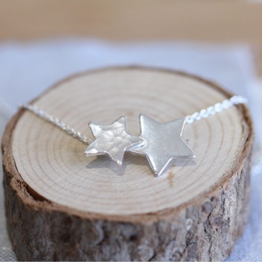 Sterling Silver Twin Star Necklace