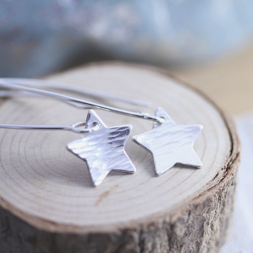 Sterling Silver Dangly Star Earrings