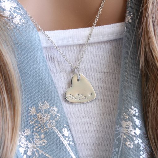 Sterling Silver Personalised Heart Necklace