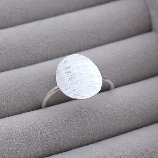 Textured Oval Sterling Silver Ring