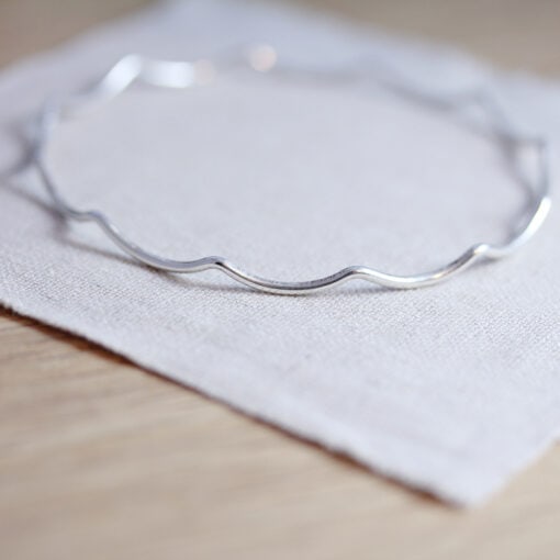Sterling Silver Wave Bangle