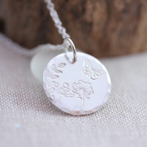 English Country Garden Disc Necklace