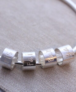 Sterling Silver Personalised Bead Bangle
