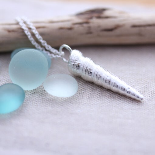Sterling Silver Spiral Sea Shell Necklace