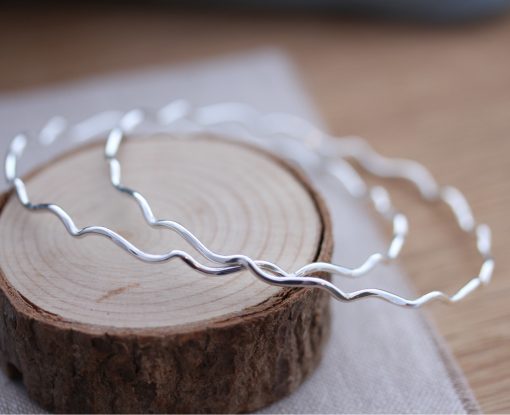 Sterling Silver Wave Bangle - Image 8