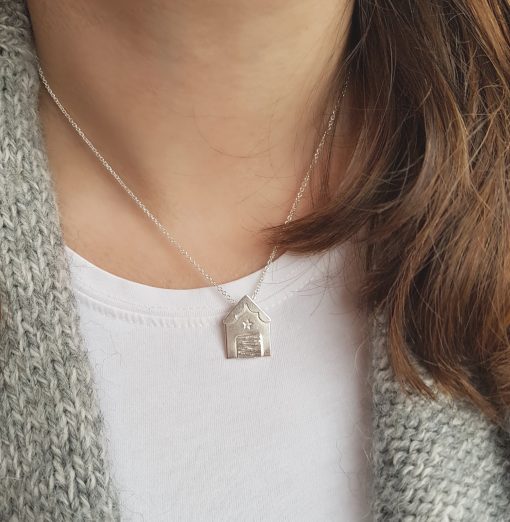 Handmade Sterling Silver Beach Hut Necklace - Image 2