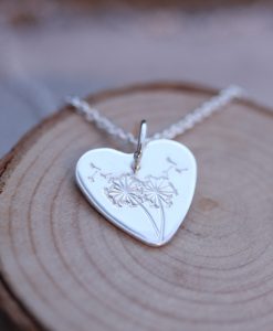 Sterling Silver Field of Wishes Heart Necklace