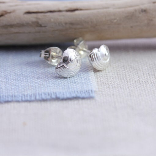 Sterling Silver Cornish Seashell Studs