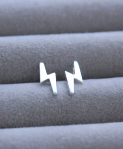 Sterling Silver Lightning Bolt Studs