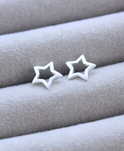 Sterling Silver Open Star Studs