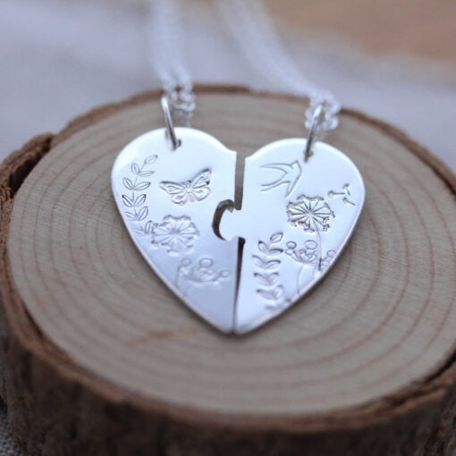Puzzle Heart Friendship Necklaces