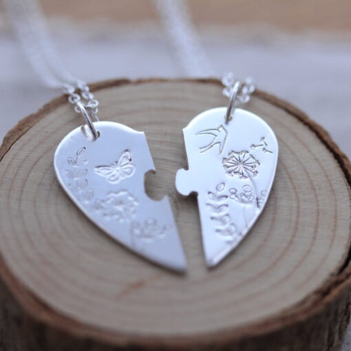 Puzzle Heart Friendship Necklaces - Image 2
