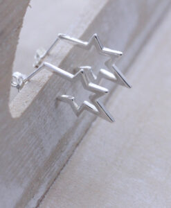 Sterling Silver Celestial Star Hoops