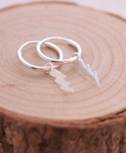 Sterling Silver Lightning Hoops