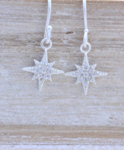 Sterling Silver North Star Dangle Earrings