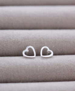 Sterling Silver Diddy Open Heart Studs