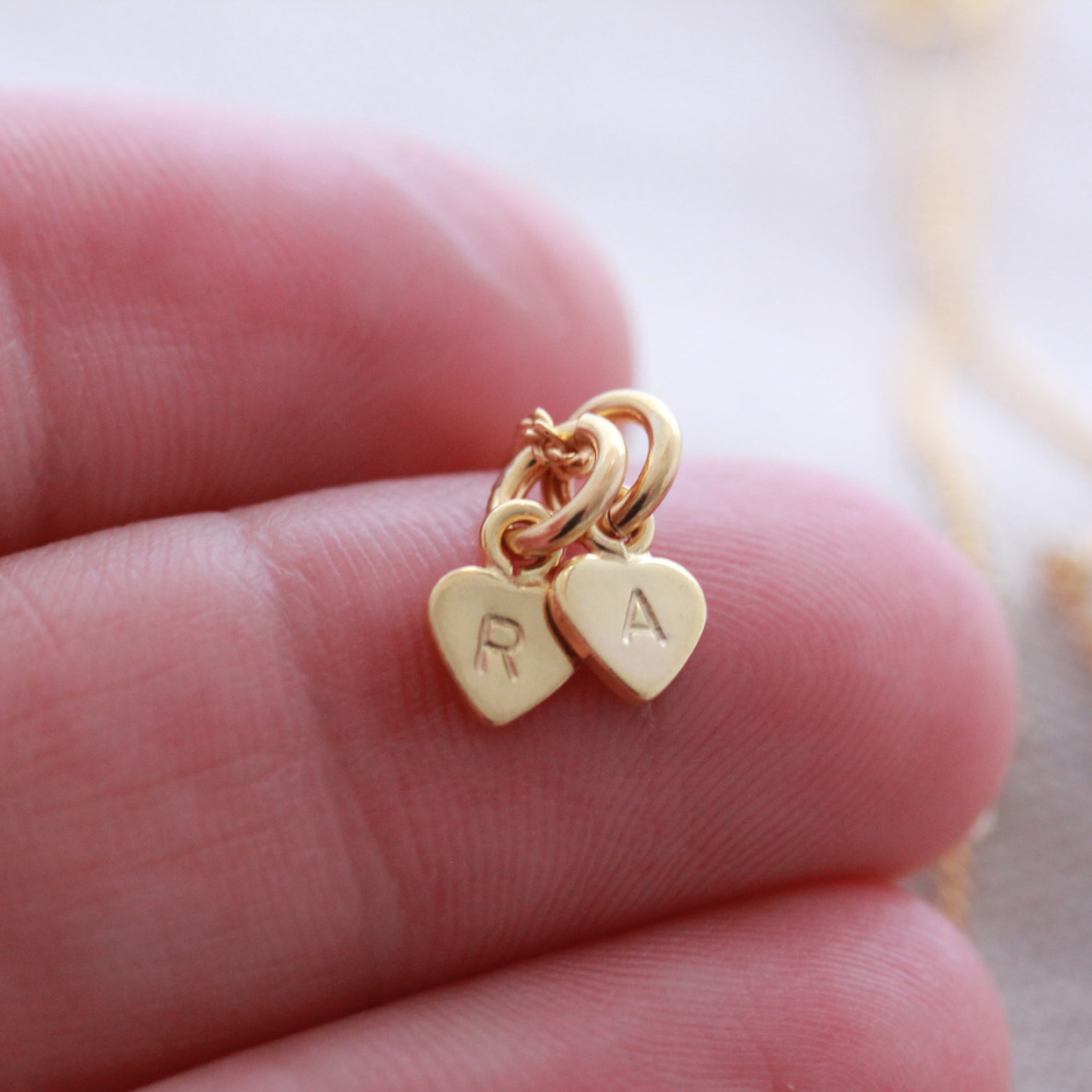 Personalised Teeny Hearts Necklace Gold Vermeil or Sterling Silver - Image 2