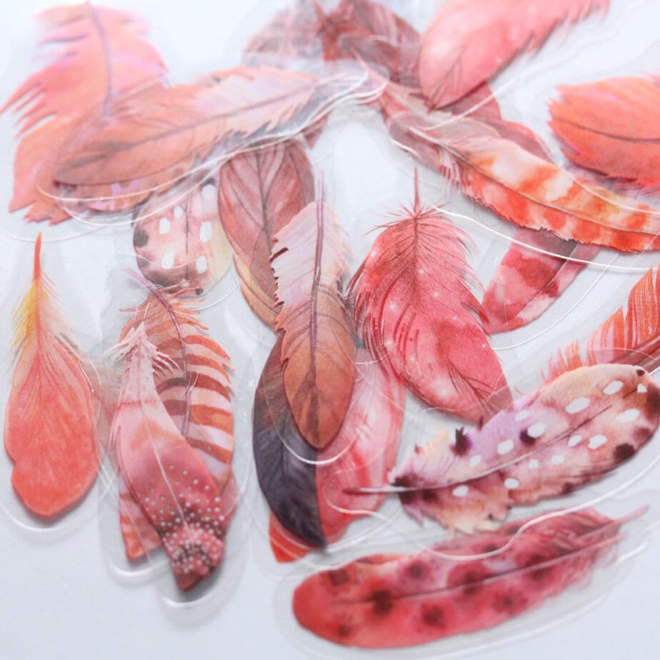 Red Feather Sticker Set lisahutton.co.uk