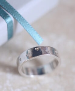 Sterling Silver Heart Stamped Band