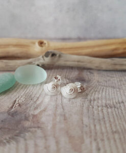 Sterling Silver Cornish Seashell Studs - Ocean Inspired Jewellery