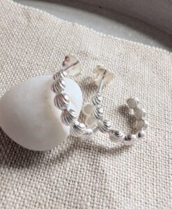 Sterling Silver Shell Hoop Studs