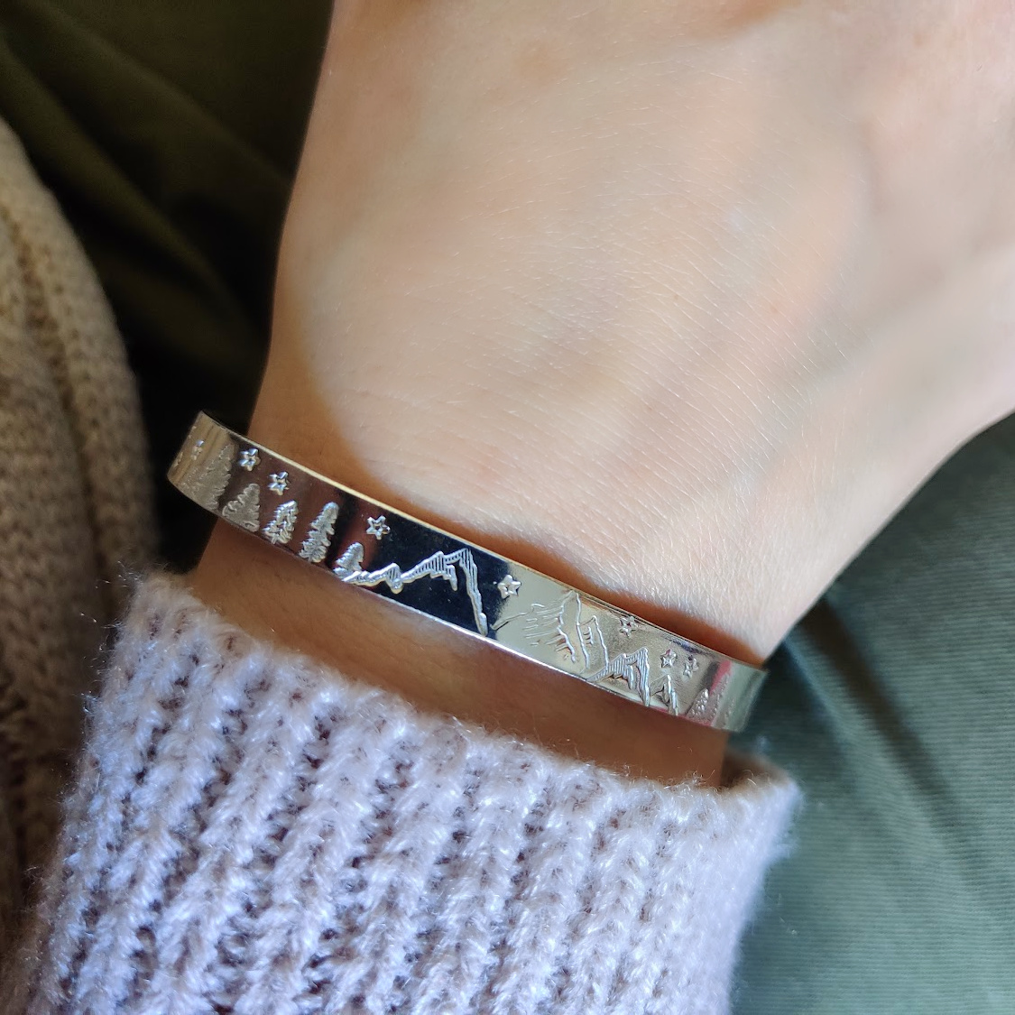 Sterling Silver Mountain Views Cuff