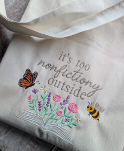 Embroidered Shopper - Book lovers