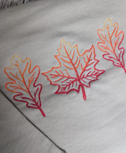 Embroidered Ombre Autumn Leaves Sweatshirt
