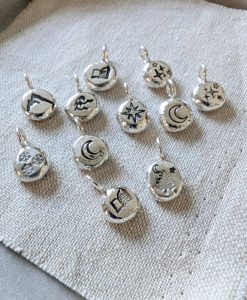 Sterling Silver Decorated Pebble Necklace - Special Offer